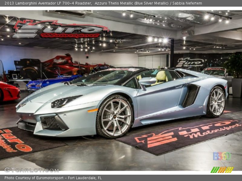Azzuro Thetis Metallic (Blue Silver Metallic) / Sabbia Nefertem 2013 Lamborghini Aventador LP 700-4 Roadster