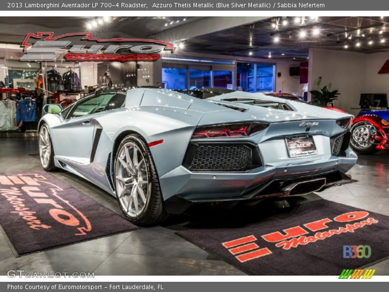 Azzuro Thetis Metallic (Blue Silver Metallic) / Sabbia Nefertem 2013 Lamborghini Aventador LP 700-4 Roadster