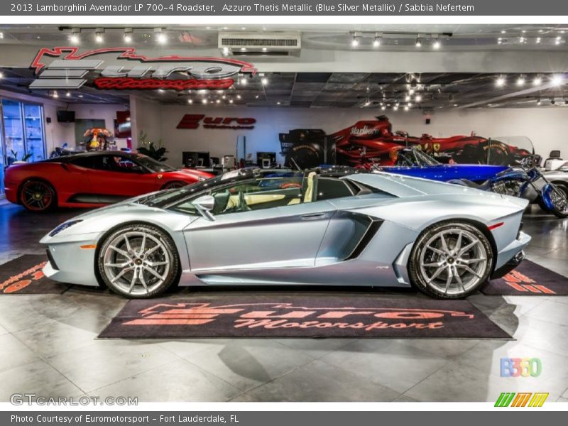 Azzuro Thetis Metallic (Blue Silver Metallic) / Sabbia Nefertem 2013 Lamborghini Aventador LP 700-4 Roadster