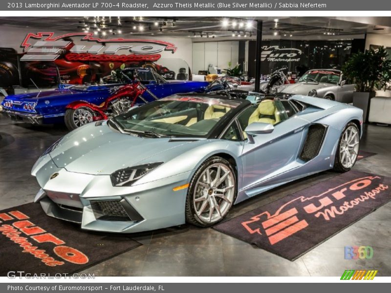 Azzuro Thetis Metallic (Blue Silver Metallic) / Sabbia Nefertem 2013 Lamborghini Aventador LP 700-4 Roadster