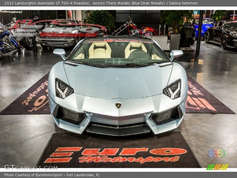 Azzuro Thetis Metallic (Blue Silver Metallic) / Sabbia Nefertem 2013 Lamborghini Aventador LP 700-4 Roadster