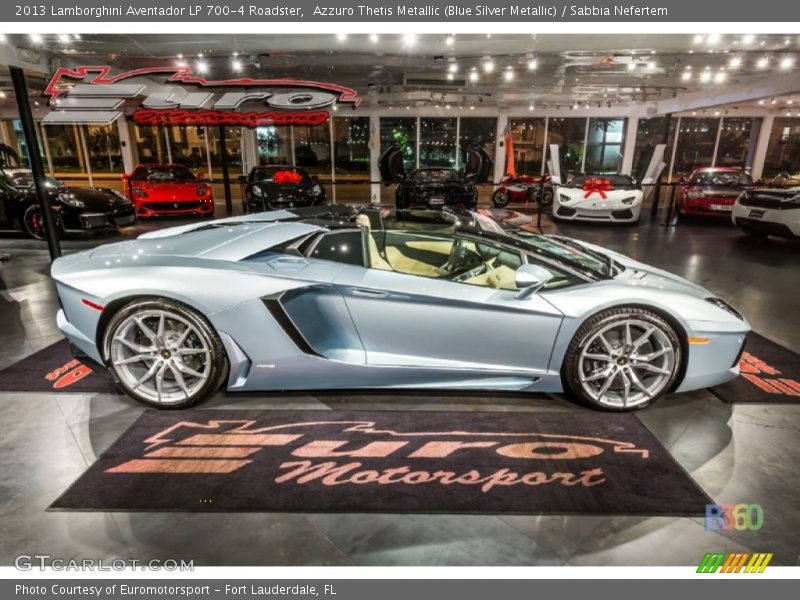 Azzuro Thetis Metallic (Blue Silver Metallic) / Sabbia Nefertem 2013 Lamborghini Aventador LP 700-4 Roadster