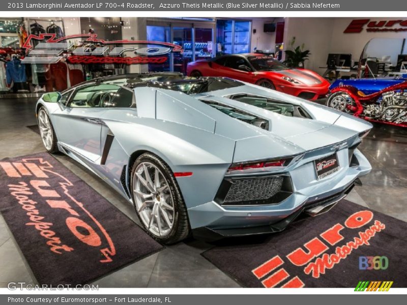 Azzuro Thetis Metallic (Blue Silver Metallic) / Sabbia Nefertem 2013 Lamborghini Aventador LP 700-4 Roadster