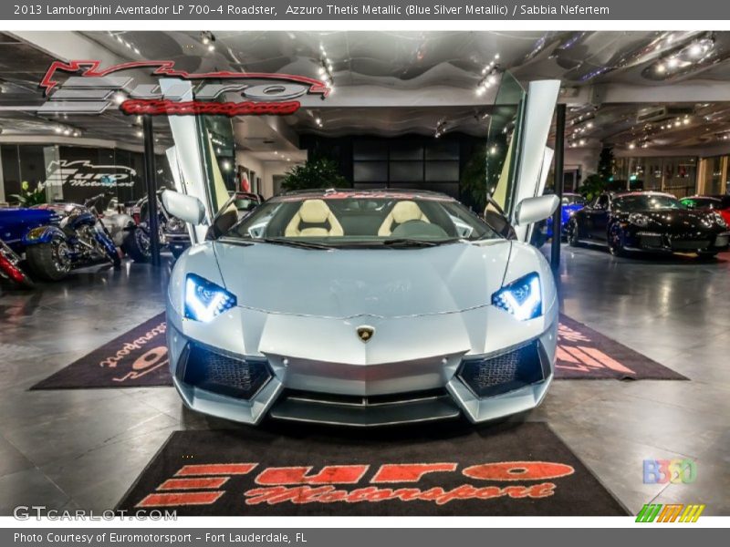 Azzuro Thetis Metallic (Blue Silver Metallic) / Sabbia Nefertem 2013 Lamborghini Aventador LP 700-4 Roadster