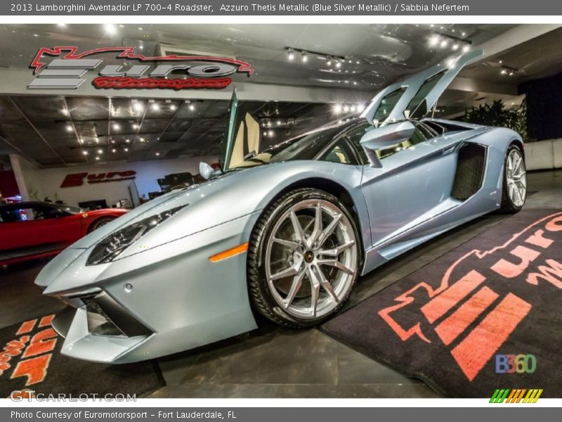 Azzuro Thetis Metallic (Blue Silver Metallic) / Sabbia Nefertem 2013 Lamborghini Aventador LP 700-4 Roadster