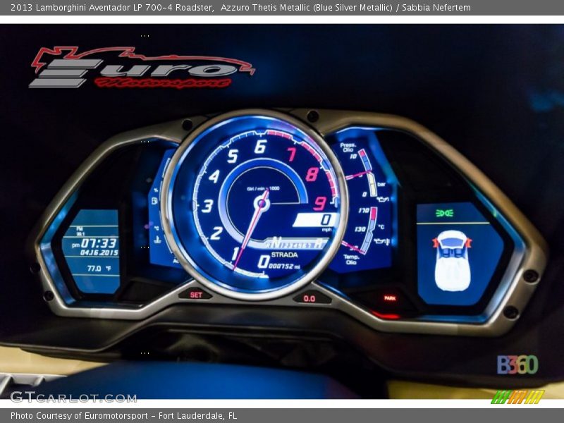 Azzuro Thetis Metallic (Blue Silver Metallic) / Sabbia Nefertem 2013 Lamborghini Aventador LP 700-4 Roadster