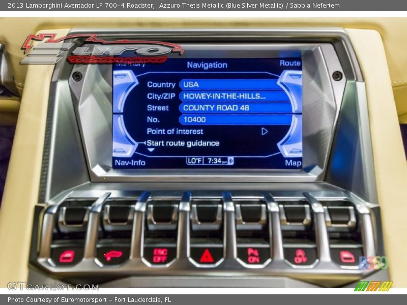Azzuro Thetis Metallic (Blue Silver Metallic) / Sabbia Nefertem 2013 Lamborghini Aventador LP 700-4 Roadster