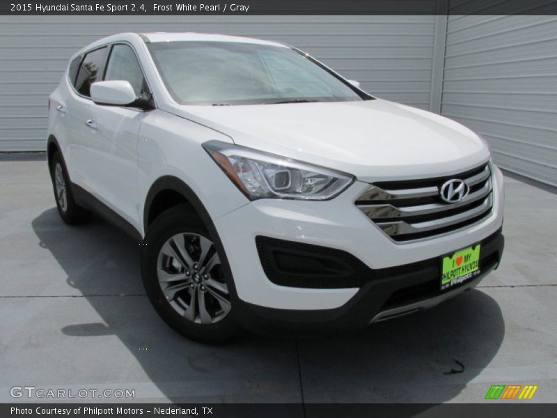 Frost White Pearl / Gray 2015 Hyundai Santa Fe Sport 2.4