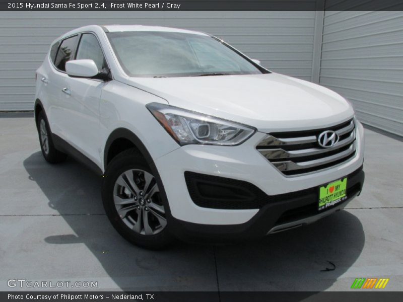 Frost White Pearl / Gray 2015 Hyundai Santa Fe Sport 2.4