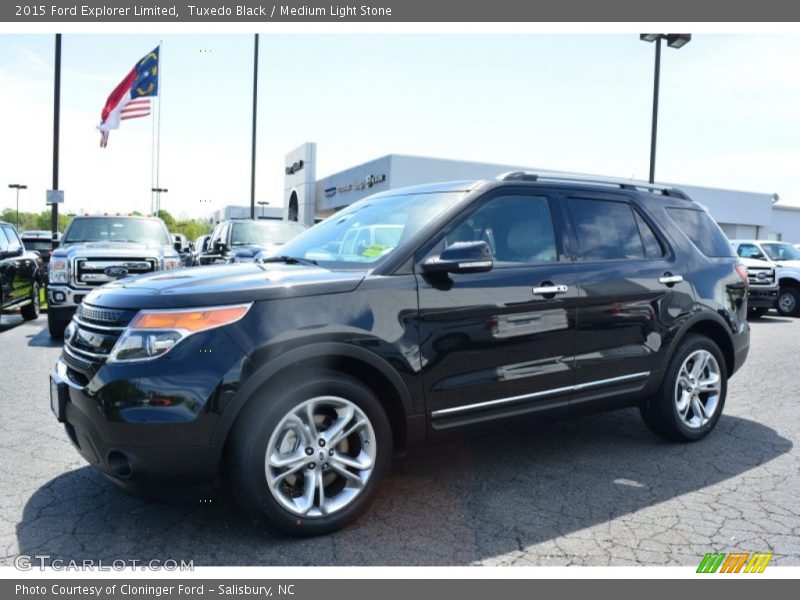 Tuxedo Black / Medium Light Stone 2015 Ford Explorer Limited