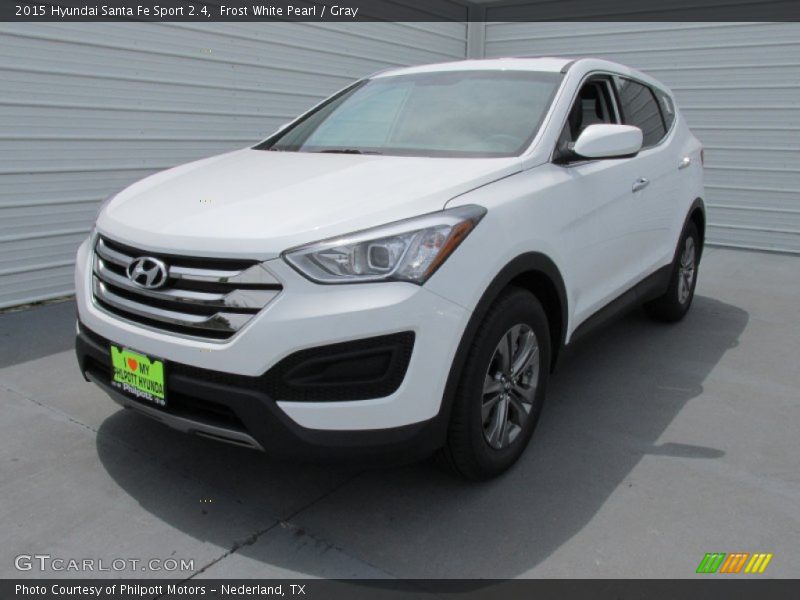 Frost White Pearl / Gray 2015 Hyundai Santa Fe Sport 2.4