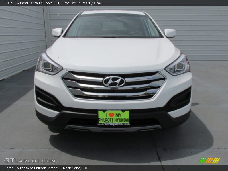 Frost White Pearl / Gray 2015 Hyundai Santa Fe Sport 2.4