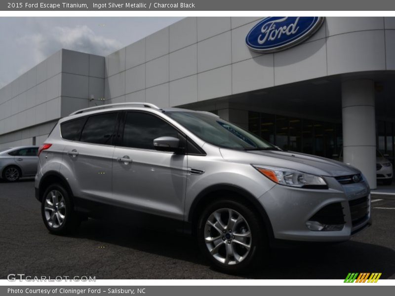 Ingot Silver Metallic / Charcoal Black 2015 Ford Escape Titanium
