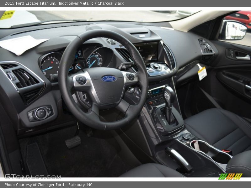 Ingot Silver Metallic / Charcoal Black 2015 Ford Escape Titanium