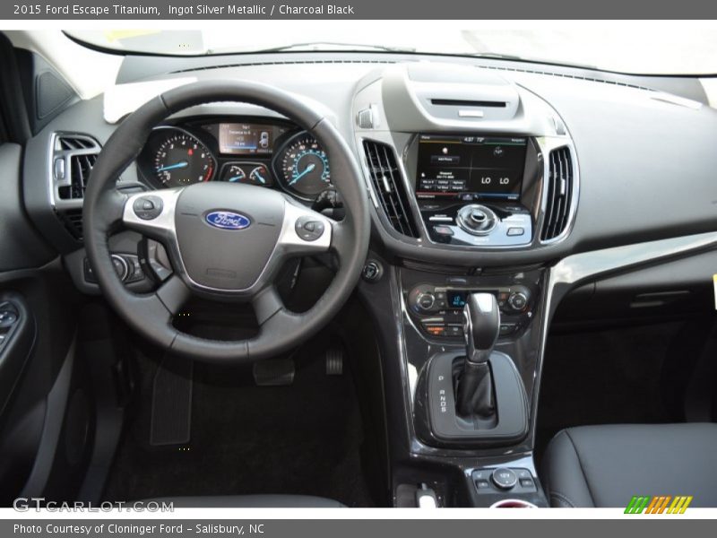 Ingot Silver Metallic / Charcoal Black 2015 Ford Escape Titanium