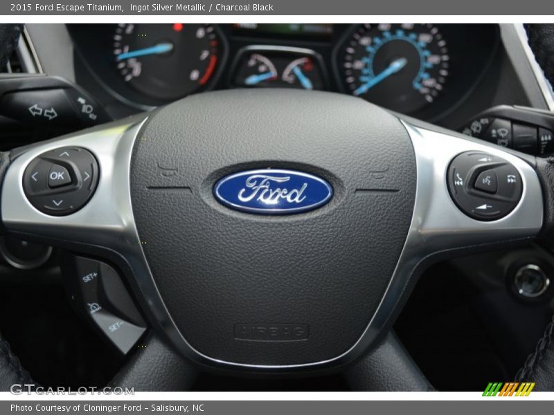 Ingot Silver Metallic / Charcoal Black 2015 Ford Escape Titanium