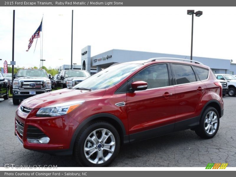 Ruby Red Metallic / Medium Light Stone 2015 Ford Escape Titanium