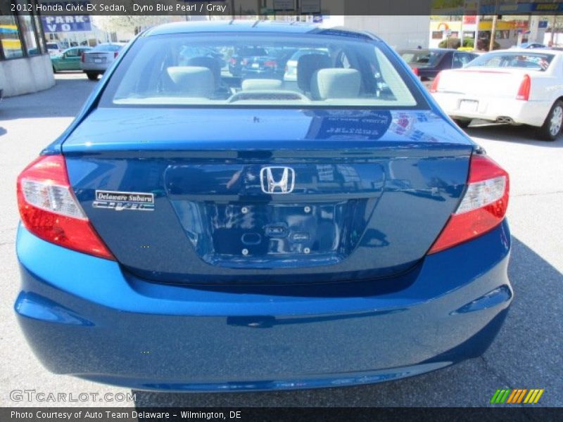 Dyno Blue Pearl / Gray 2012 Honda Civic EX Sedan