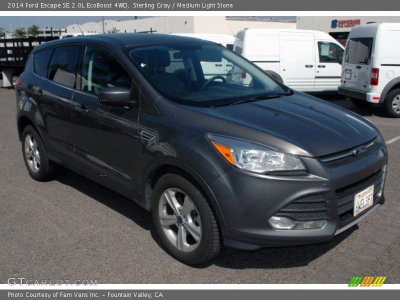 Sterling Gray / Medium Light Stone 2014 Ford Escape SE 2.0L EcoBoost 4WD