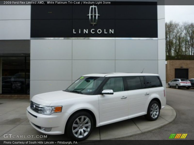 White Platinum Tri-Coat / Medium Light Stone 2009 Ford Flex Limited AWD