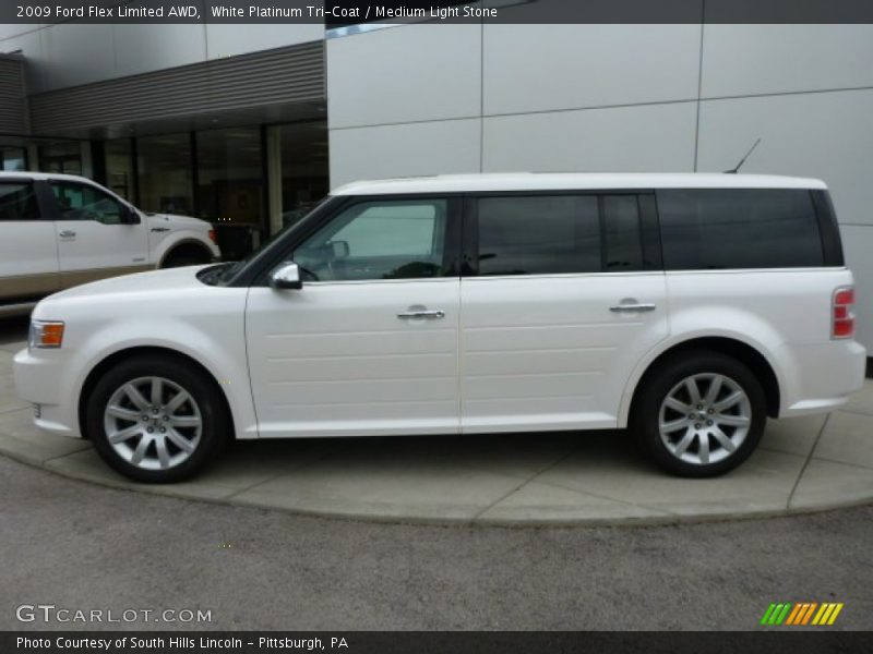 White Platinum Tri-Coat / Medium Light Stone 2009 Ford Flex Limited AWD