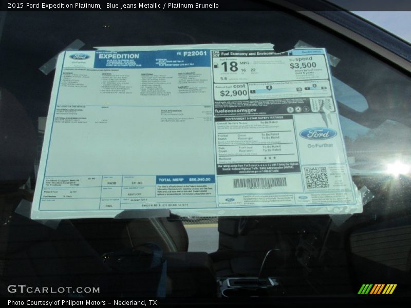 Blue Jeans Metallic / Platinum Brunello 2015 Ford Expedition Platinum