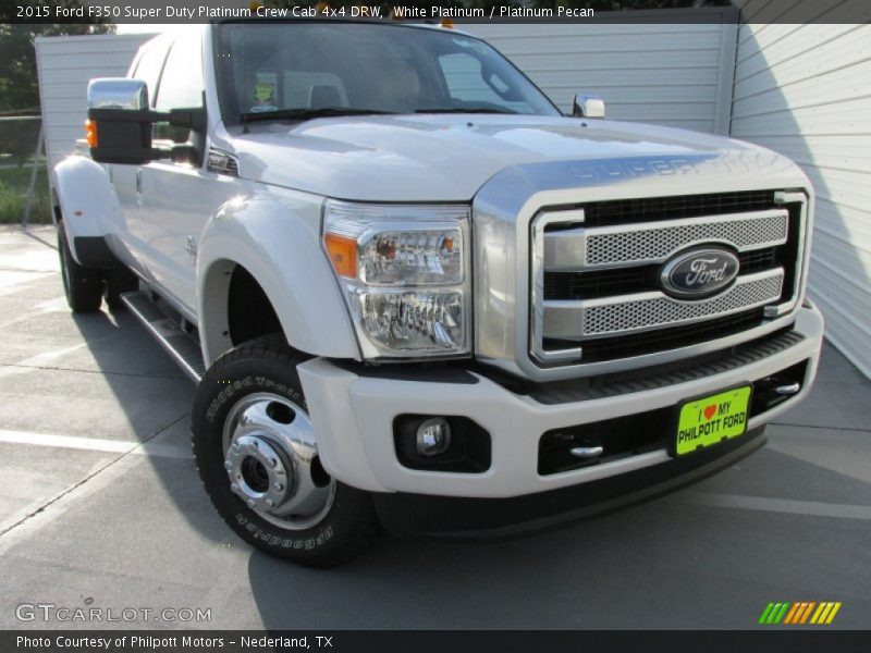 White Platinum / Platinum Pecan 2015 Ford F350 Super Duty Platinum Crew Cab 4x4 DRW