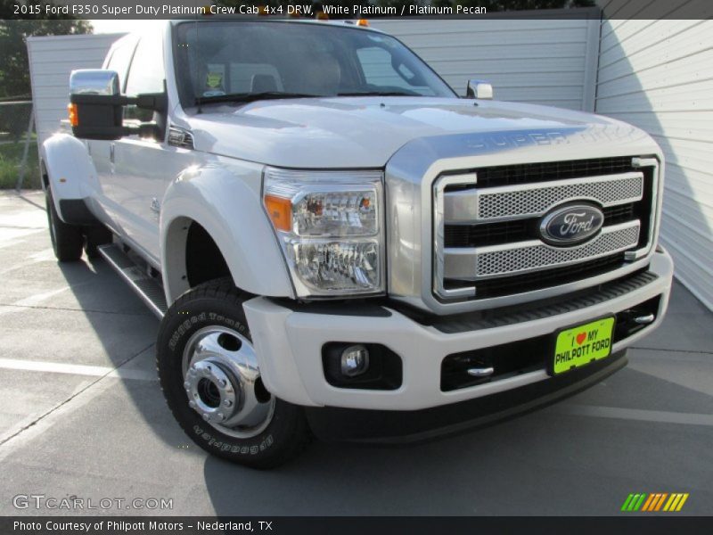 White Platinum / Platinum Pecan 2015 Ford F350 Super Duty Platinum Crew Cab 4x4 DRW