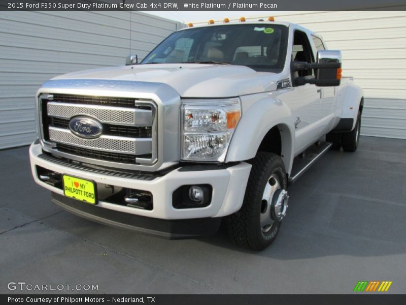 White Platinum / Platinum Pecan 2015 Ford F350 Super Duty Platinum Crew Cab 4x4 DRW