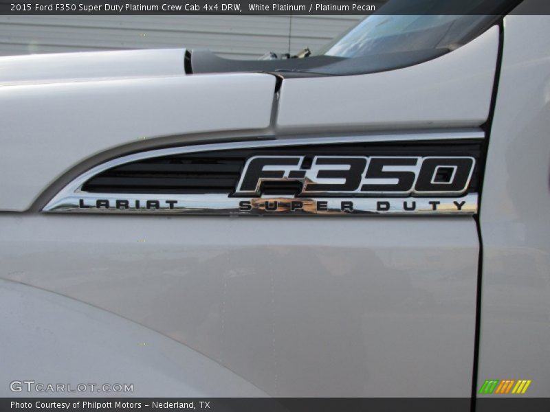 White Platinum / Platinum Pecan 2015 Ford F350 Super Duty Platinum Crew Cab 4x4 DRW