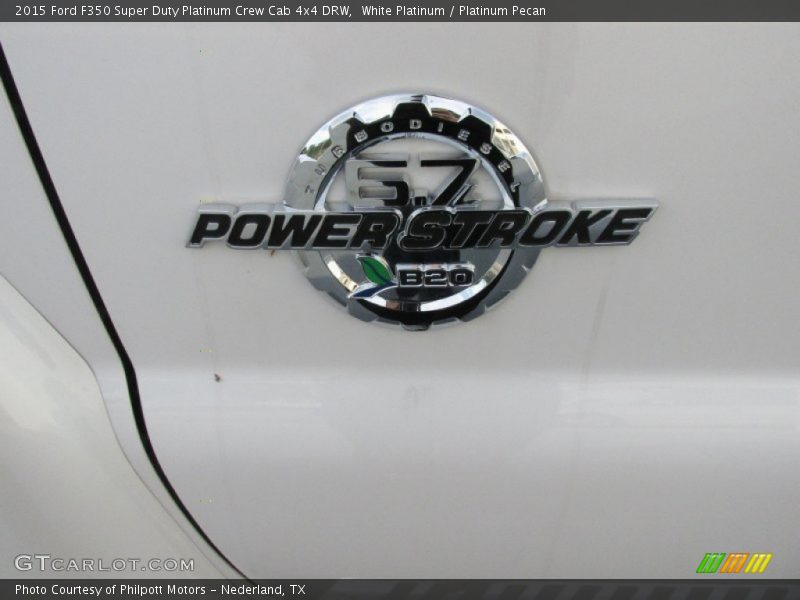 White Platinum / Platinum Pecan 2015 Ford F350 Super Duty Platinum Crew Cab 4x4 DRW