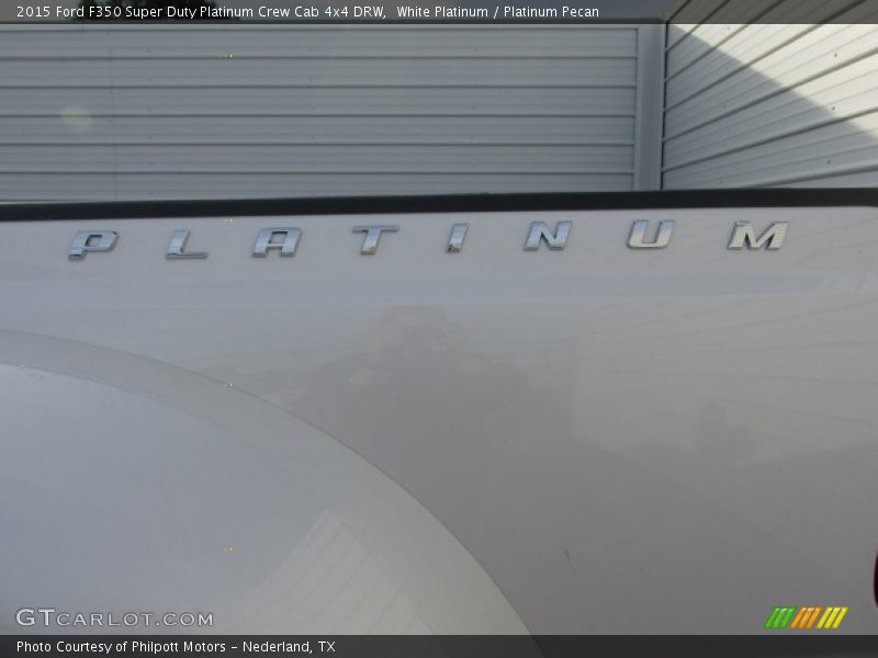 White Platinum / Platinum Pecan 2015 Ford F350 Super Duty Platinum Crew Cab 4x4 DRW