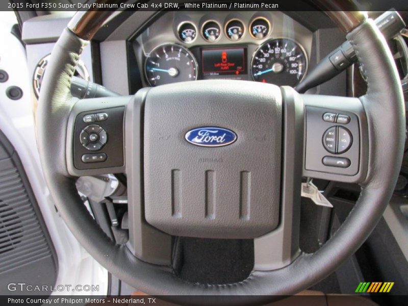 White Platinum / Platinum Pecan 2015 Ford F350 Super Duty Platinum Crew Cab 4x4 DRW