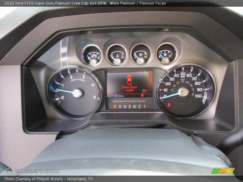 White Platinum / Platinum Pecan 2015 Ford F350 Super Duty Platinum Crew Cab 4x4 DRW