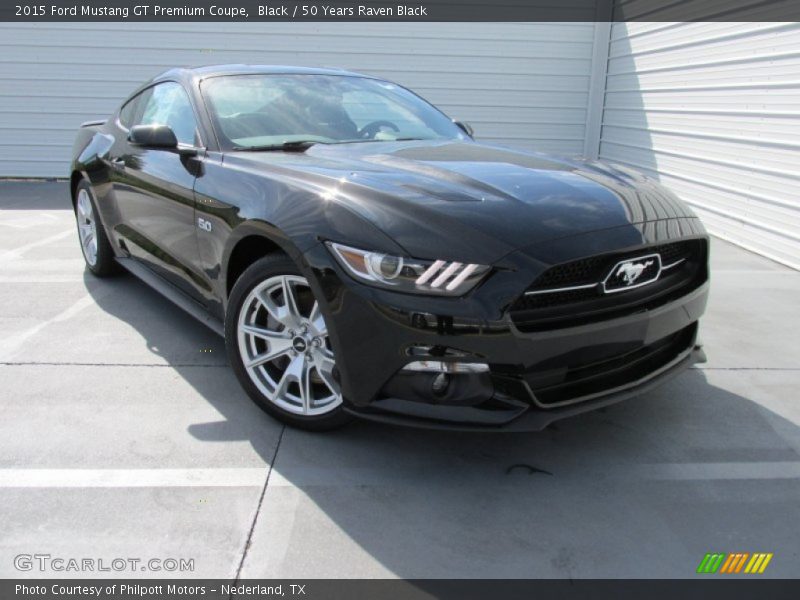 Black / 50 Years Raven Black 2015 Ford Mustang GT Premium Coupe