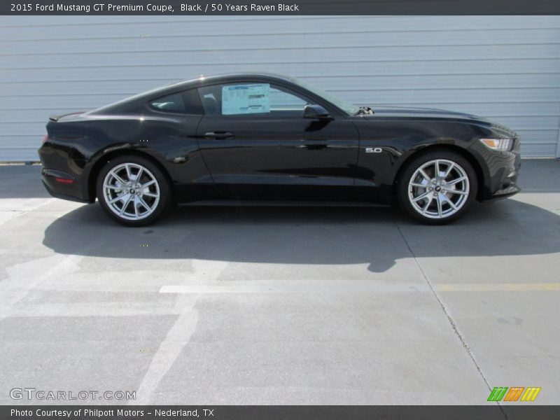 Black / 50 Years Raven Black 2015 Ford Mustang GT Premium Coupe
