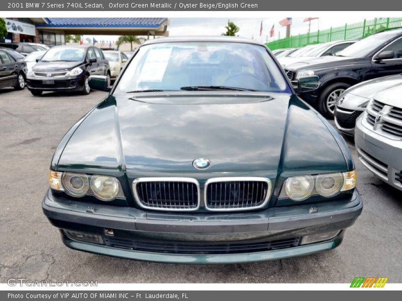 Oxford Green Metallic / Oyster Beige/English Green 2001 BMW 7 Series 740iL Sedan