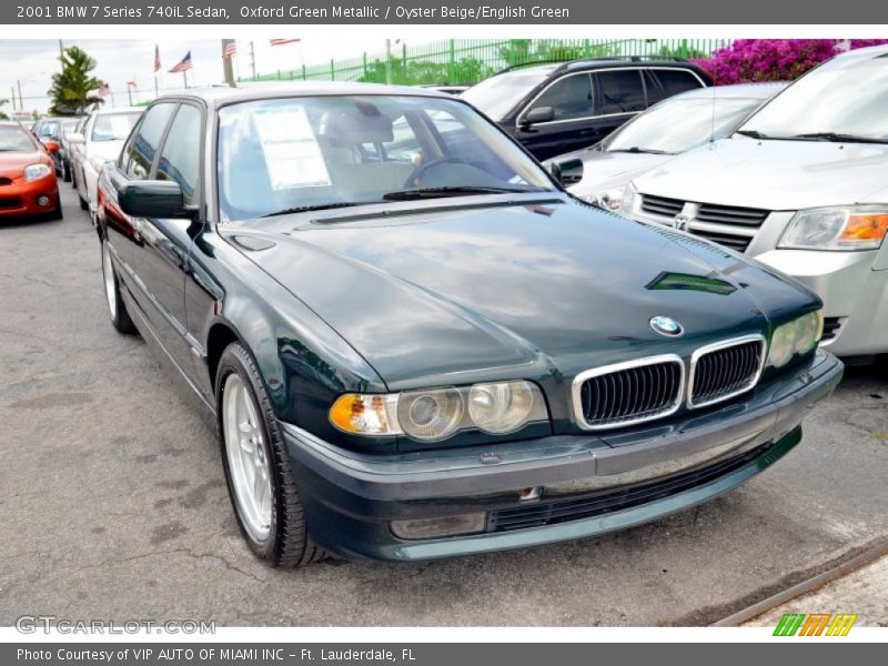Oxford Green Metallic / Oyster Beige/English Green 2001 BMW 7 Series 740iL Sedan