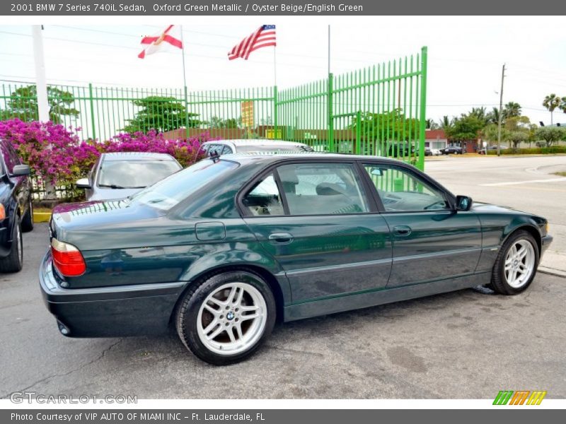 Oxford Green Metallic / Oyster Beige/English Green 2001 BMW 7 Series 740iL Sedan