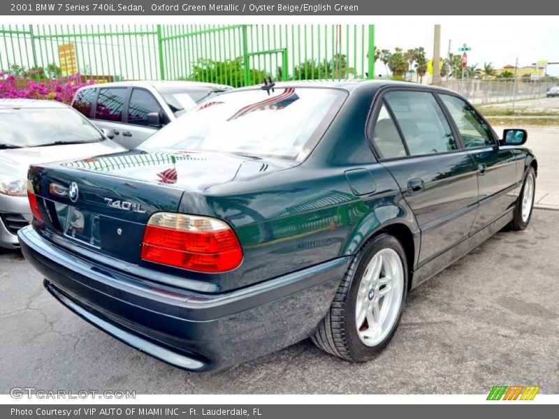 Oxford Green Metallic / Oyster Beige/English Green 2001 BMW 7 Series 740iL Sedan