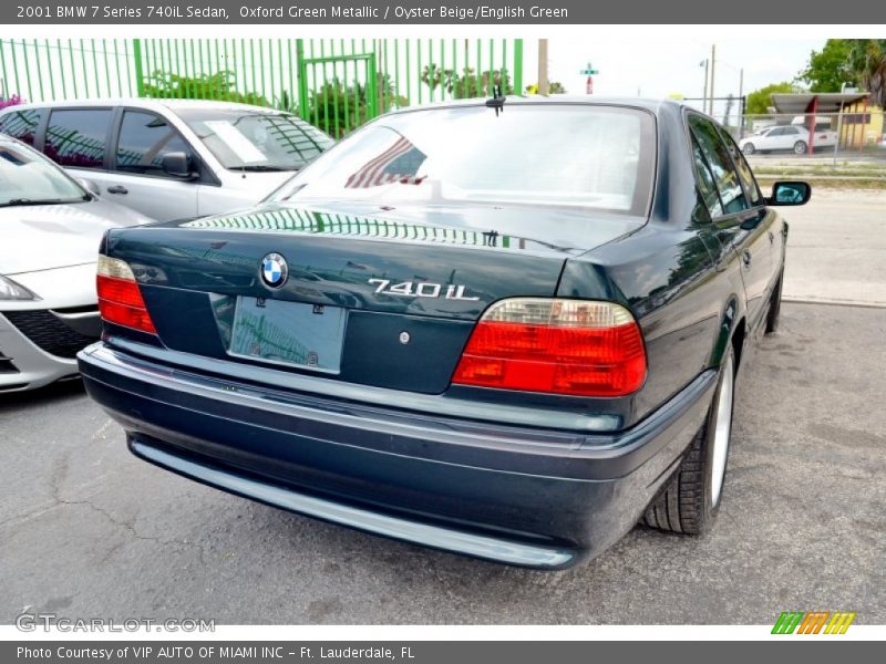 Oxford Green Metallic / Oyster Beige/English Green 2001 BMW 7 Series 740iL Sedan