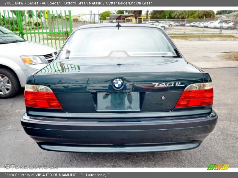 Oxford Green Metallic / Oyster Beige/English Green 2001 BMW 7 Series 740iL Sedan