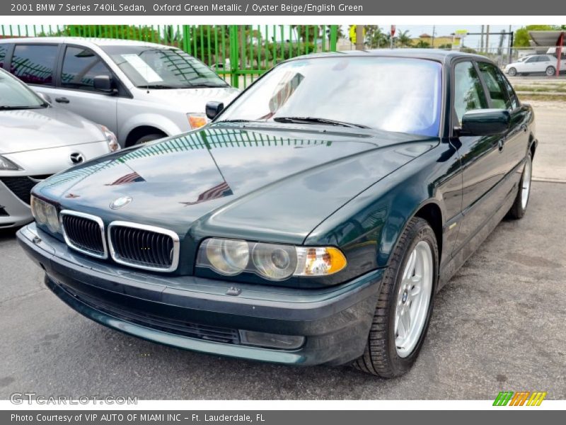 Oxford Green Metallic / Oyster Beige/English Green 2001 BMW 7 Series 740iL Sedan