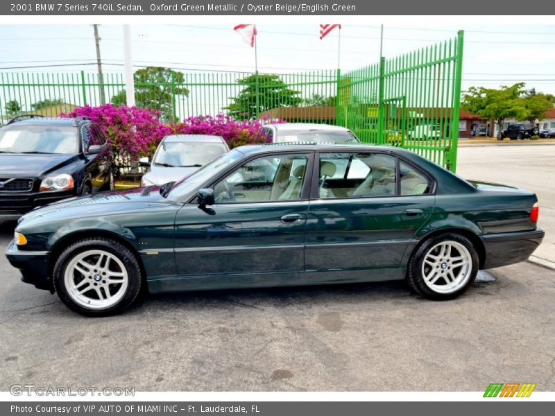 Oxford Green Metallic / Oyster Beige/English Green 2001 BMW 7 Series 740iL Sedan