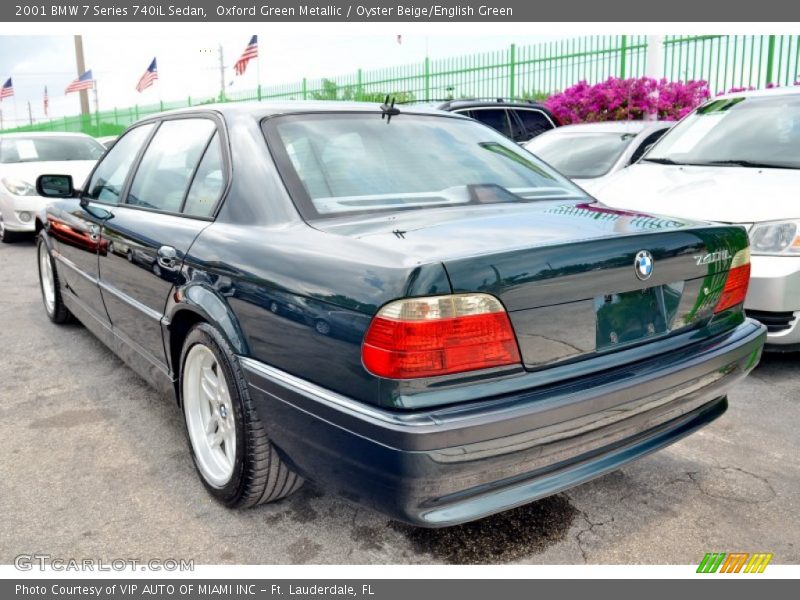 Oxford Green Metallic / Oyster Beige/English Green 2001 BMW 7 Series 740iL Sedan