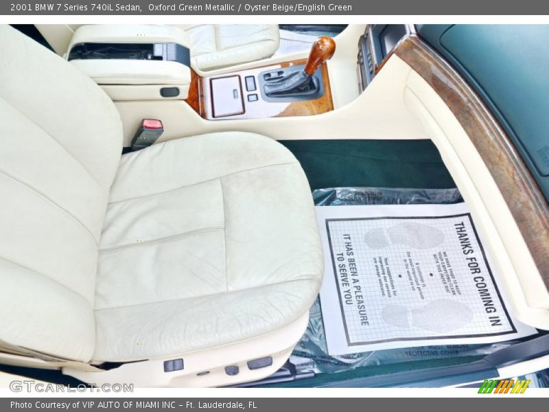 Oxford Green Metallic / Oyster Beige/English Green 2001 BMW 7 Series 740iL Sedan