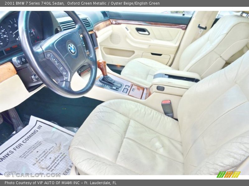 Oxford Green Metallic / Oyster Beige/English Green 2001 BMW 7 Series 740iL Sedan