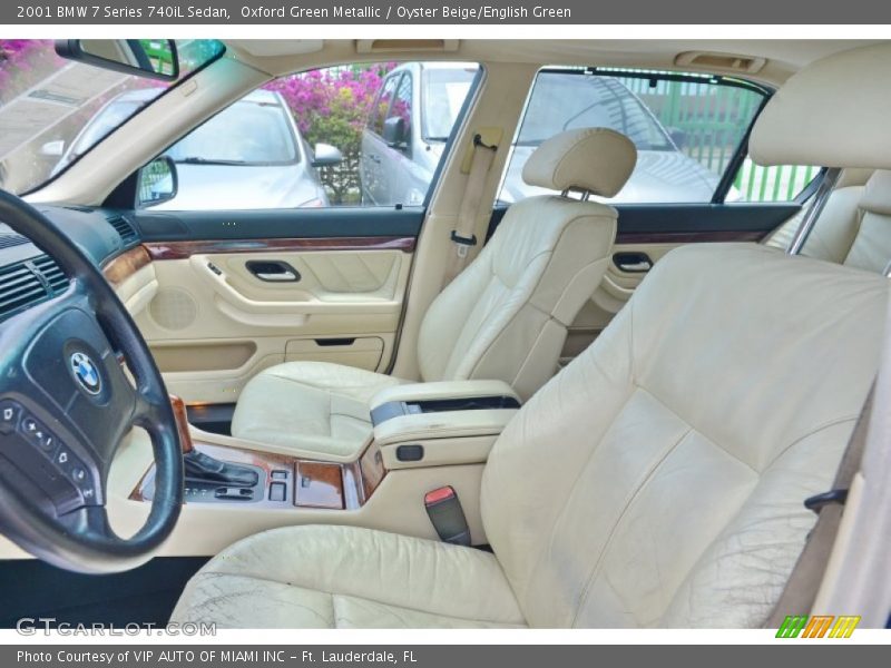 Oxford Green Metallic / Oyster Beige/English Green 2001 BMW 7 Series 740iL Sedan