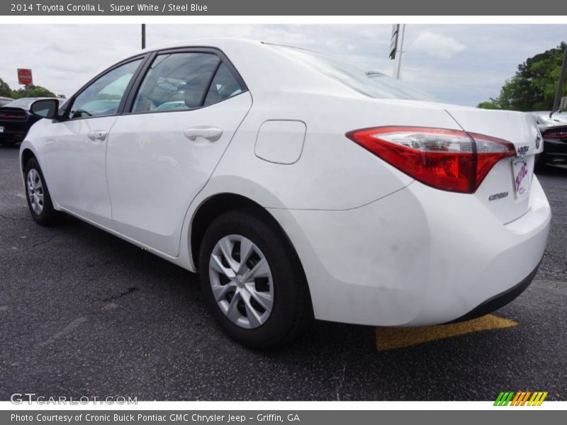 Super White / Steel Blue 2014 Toyota Corolla L