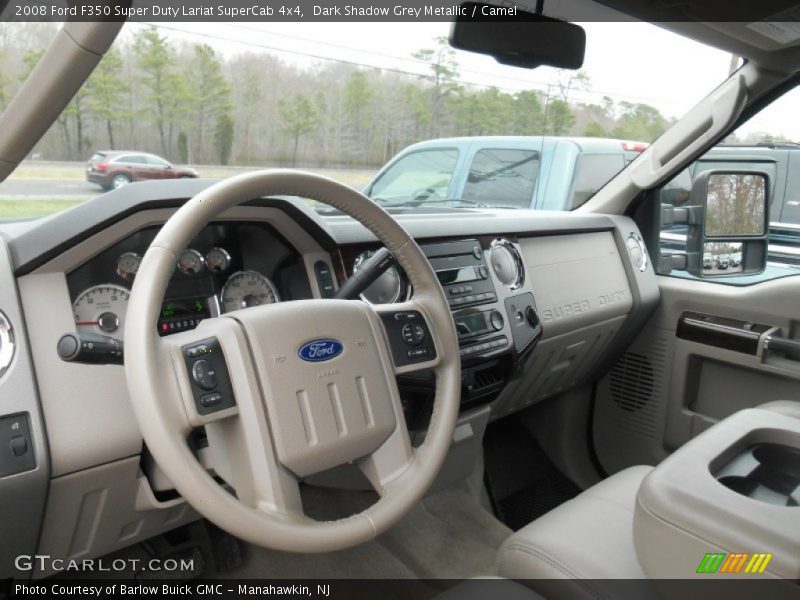 Dark Shadow Grey Metallic / Camel 2008 Ford F350 Super Duty Lariat SuperCab 4x4